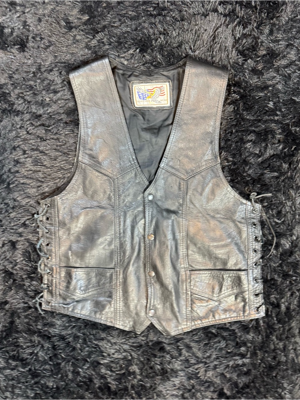 Vintage Leather Motorcycle Vest
